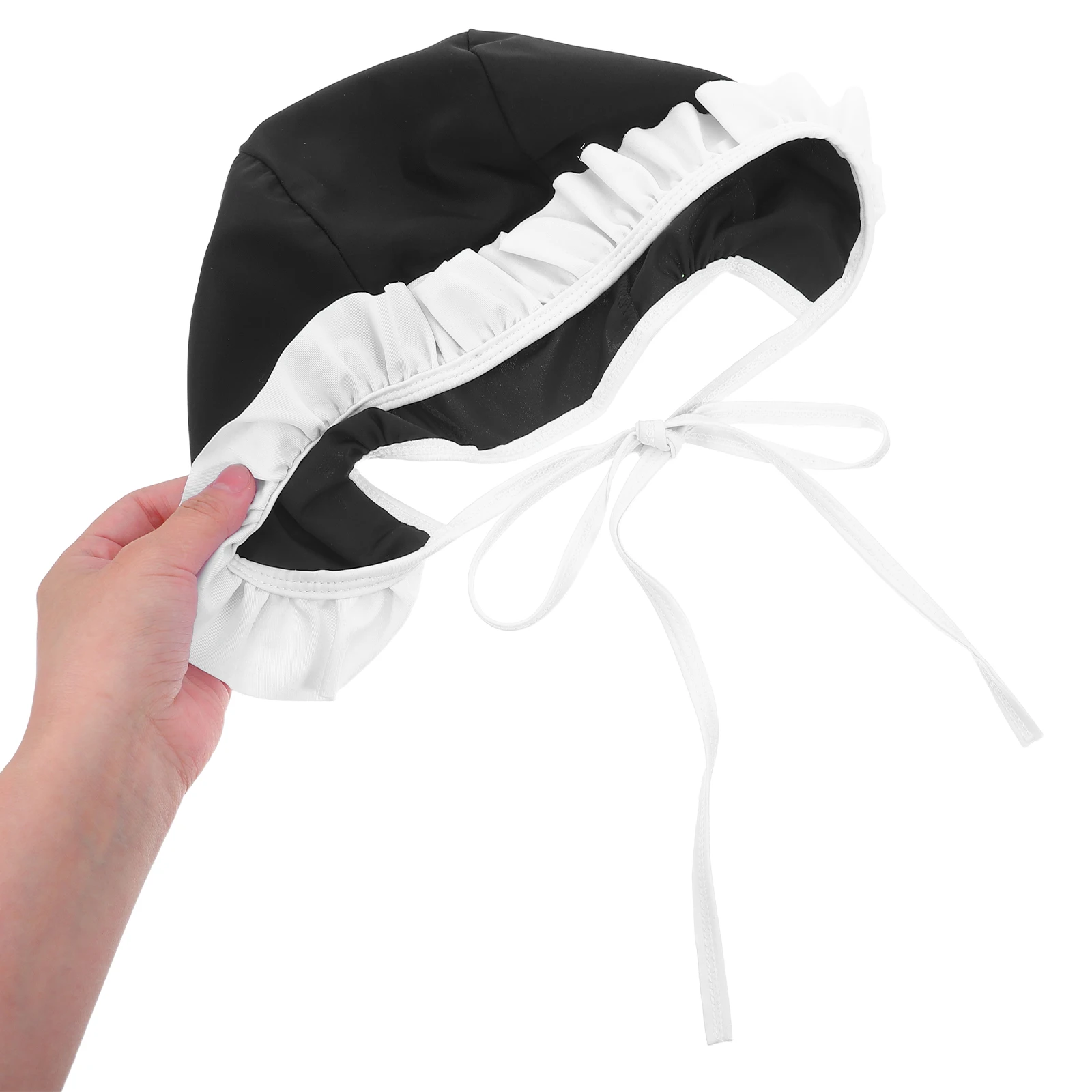 

Swimming Cap Women Large Fabric Hat Oversized Swim Hat Long Adjustable Brim Quick Drying Pool Beach Vacation Training