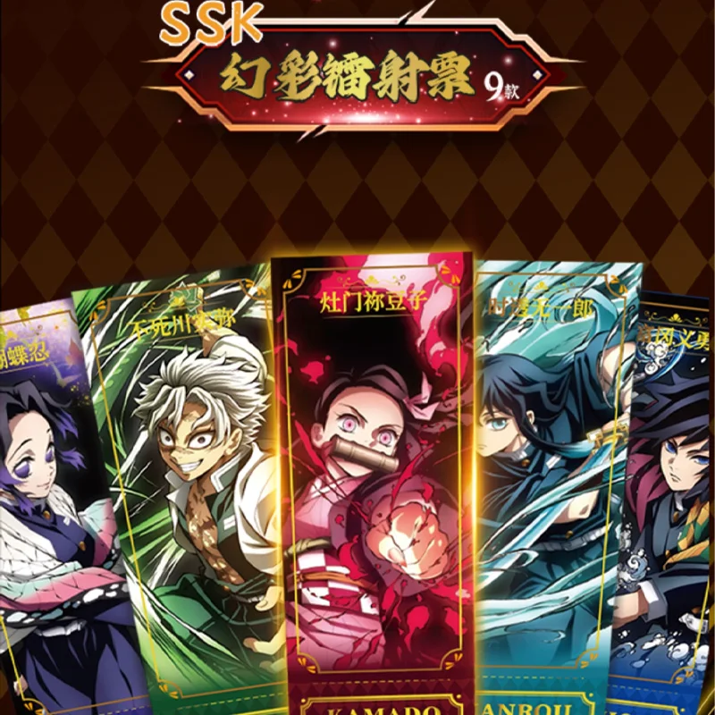 Wholesales Demon Slayer Collection Card Show Card Enamel Couple Metal Comics Acrylic Ticket Magnetic Trading Anime Cards