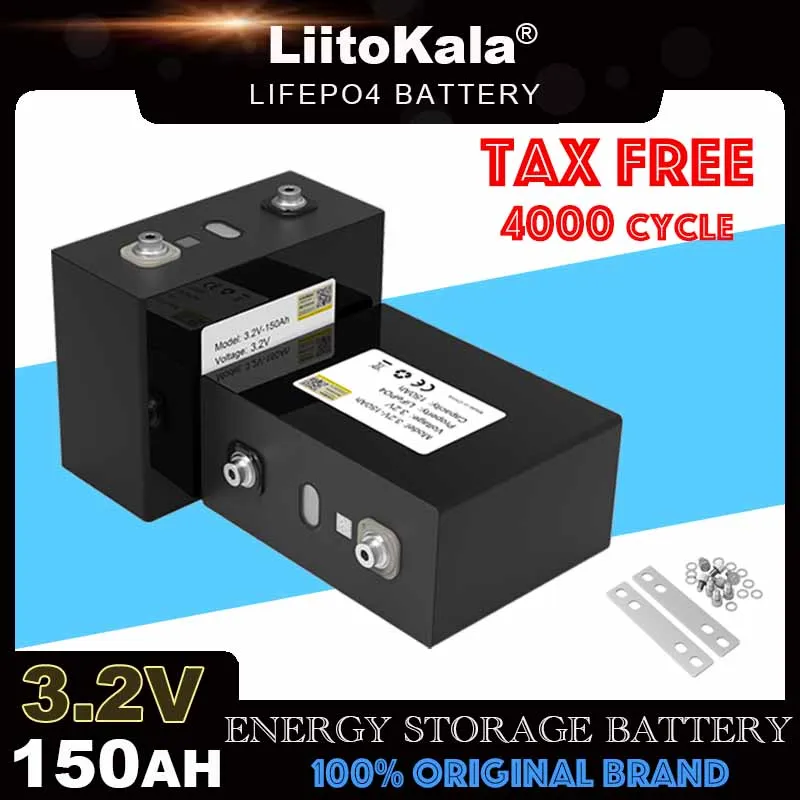 

New 3.2V 150Ah LiFePO4 battery phosphate Cell DIY 4s 12v 24V Motorcycle Electric Car travel Solar inverter Batteries Duty-free