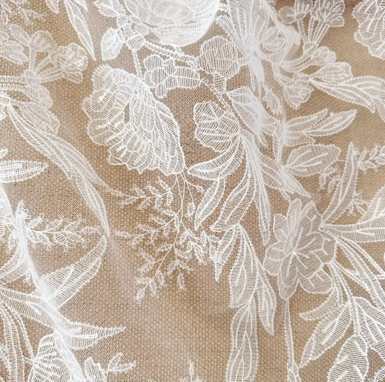 Gesticktes hohles Spitzenkopftuch für die Dekoration von Hochzeitskleidern, europäischem und amerikanischem Stil, Pflanzenblumenmuster – Detail 7