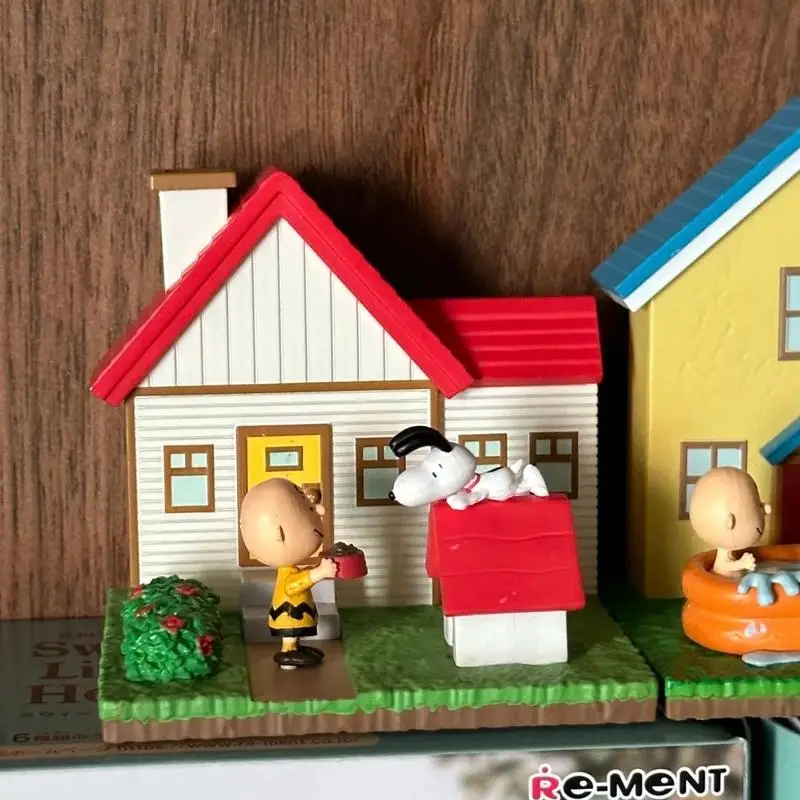 Re-Ment Snoopy's Sweet Little Home Sweet Cottage: Figura de Anime, Cenário em Miniatura, Modelo Colecionável, Enfeites, Brinquedos e Presentes