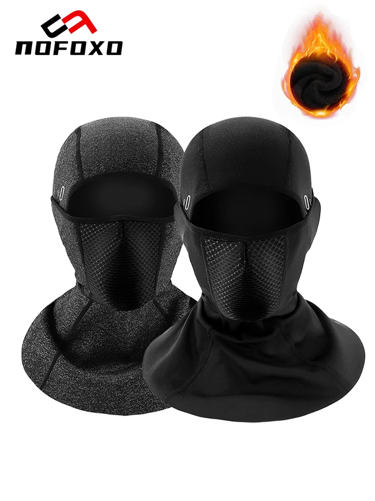 AliExpress nofoxo NOFOXO Winter Balaclava Fleece Cycling Cap Thermal Keep Warm Windproof Face Mask Balaclava Ski Bicycle Motorcycle Running Hat