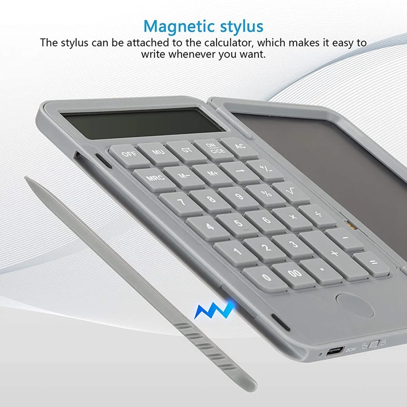 Calculadora Desktop Função Padrão com LCD, Escrita Tablet, Escritório Diário e Básico, 6,5"