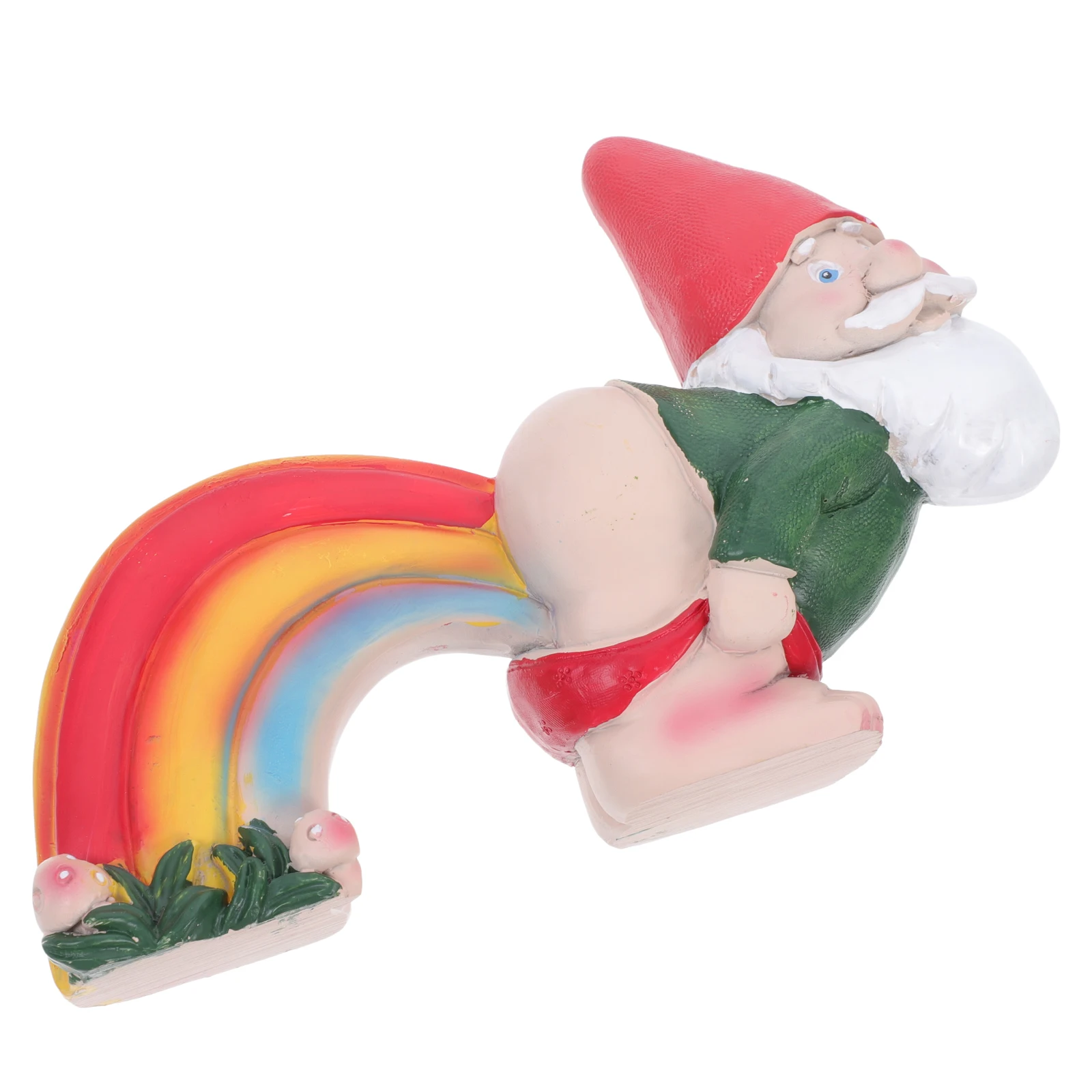 

Rainbow Fart Gnome Statues Resin Gnomes Garden Decor Yard Adornments Dwarf Figurines Lightweight Durable Portable Outdoor