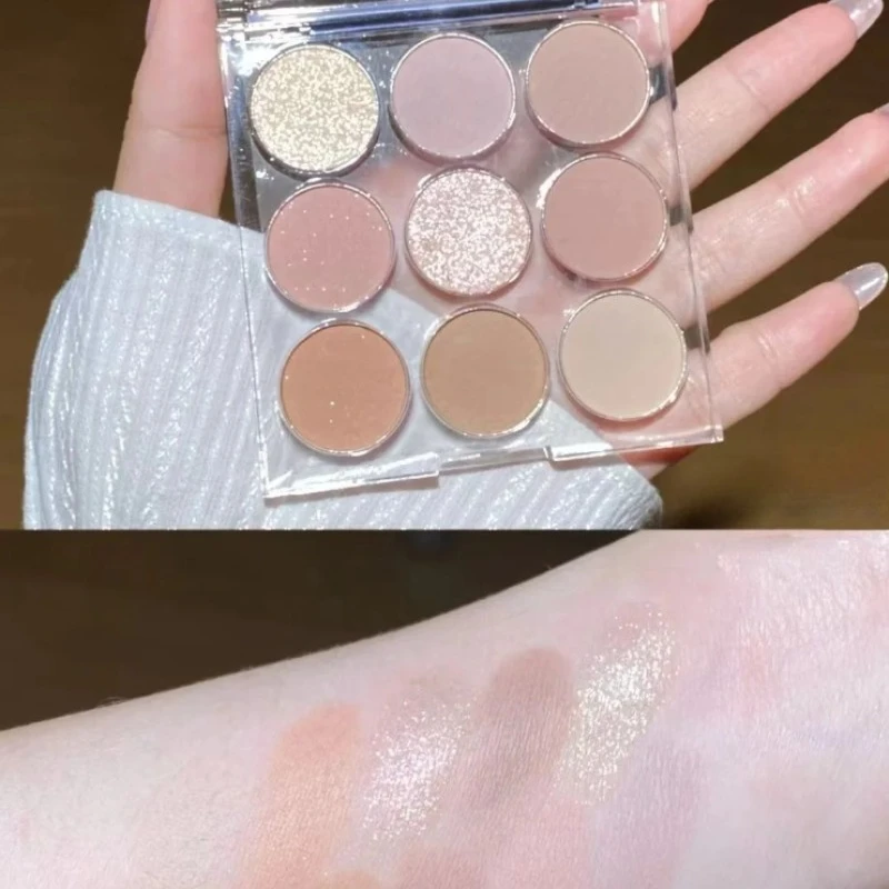 Matte Eyeshadow Palette Pearlescent Smoke Rose Eye Shadow Makeup Palette Waterproof Women Korean MakeUp Earth Color New 9 Colors