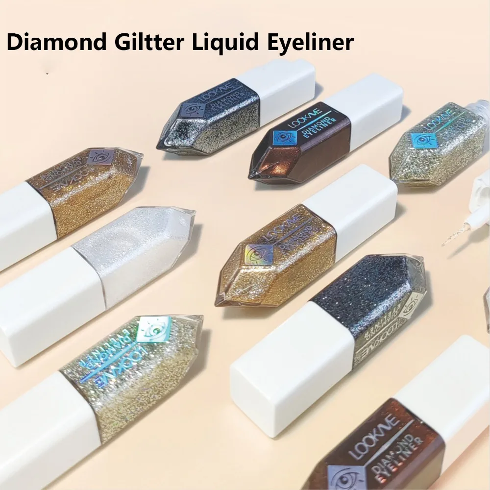 하이라이터 다이아몬드 아이 라이너 펄리 스팽글 리퀴드 아이 라이너 쉬머 오래 지속되는 글리터 아이 섀도우 아이 메이크업 도구