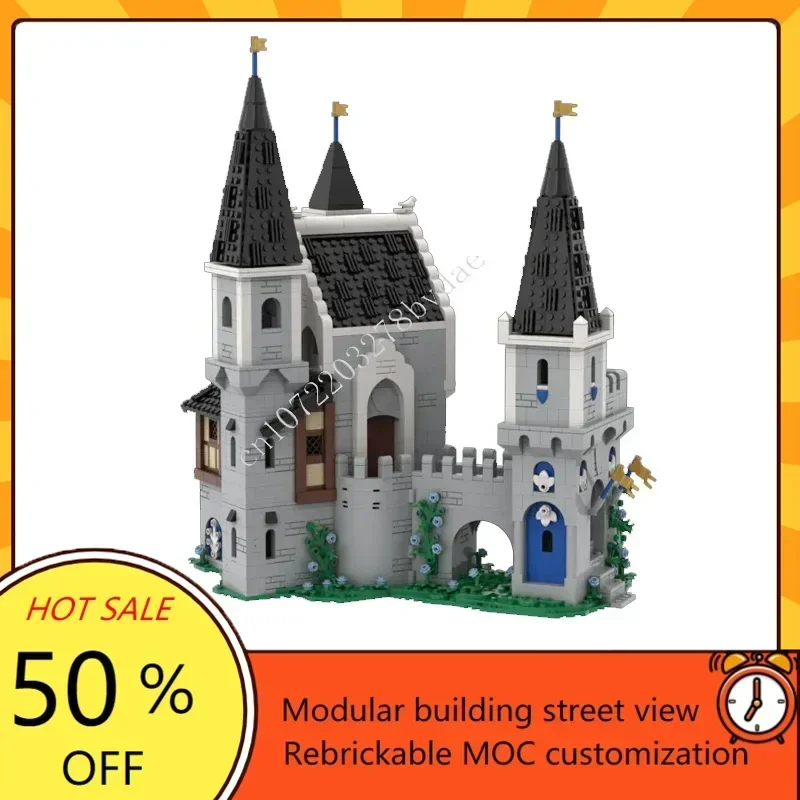 2492PCS White Dragon's Castle Modular MOC Custom Puzzle Creative Street View Model DIY Architecture Assembly Educational Toy Gif