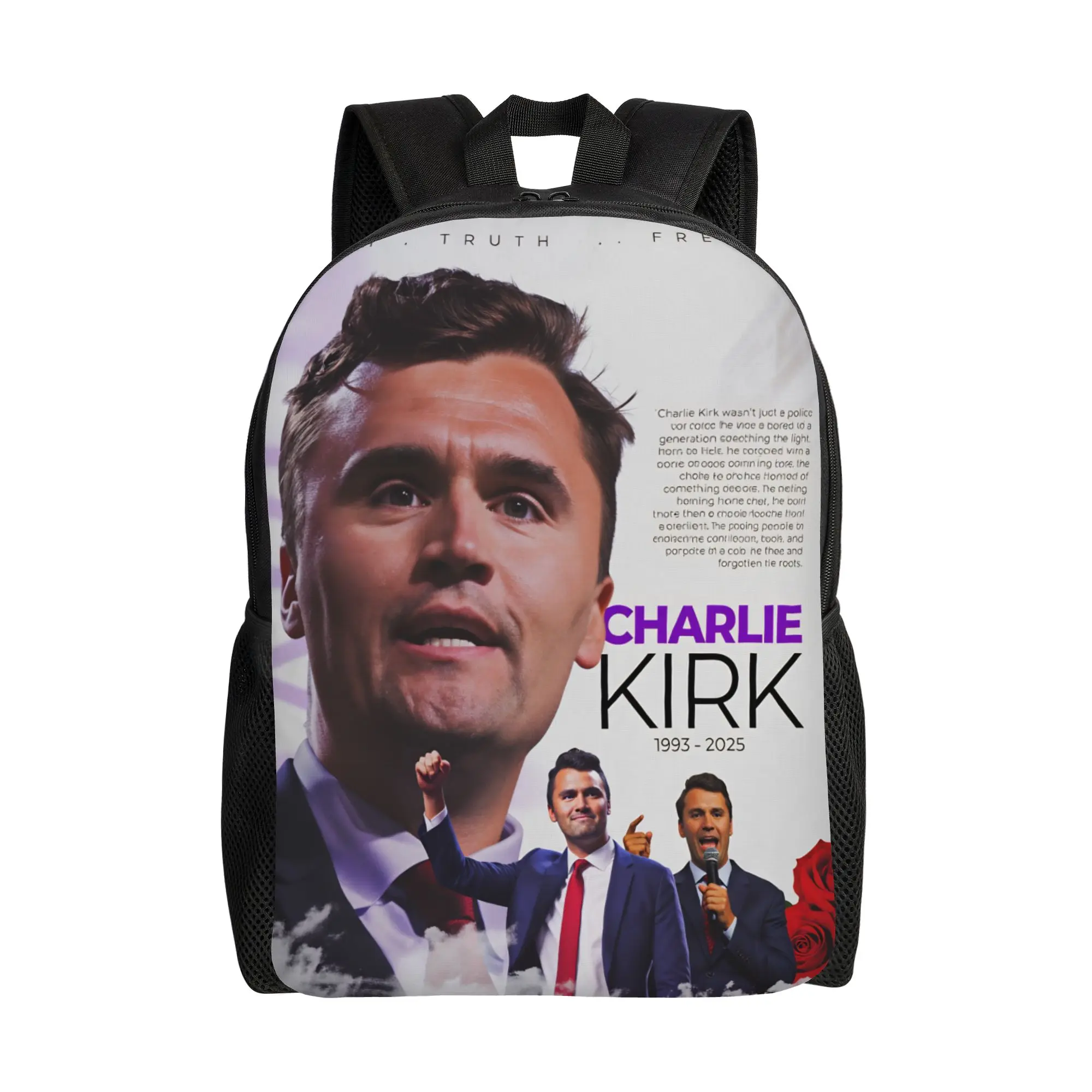 Rest in Peace Charlie Kirk Legends Backpack  Outdoor Backpacks Teen Novelty High School Bags Design Soft Rucksack
