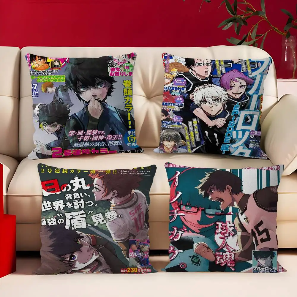 أنيمي الأزرق قفل غرفة ديكور جماليات كيس وسادة ديكور المنزل غرفة نوم أريكة سرير الأريكة وسادة غطاء 45x45 #3