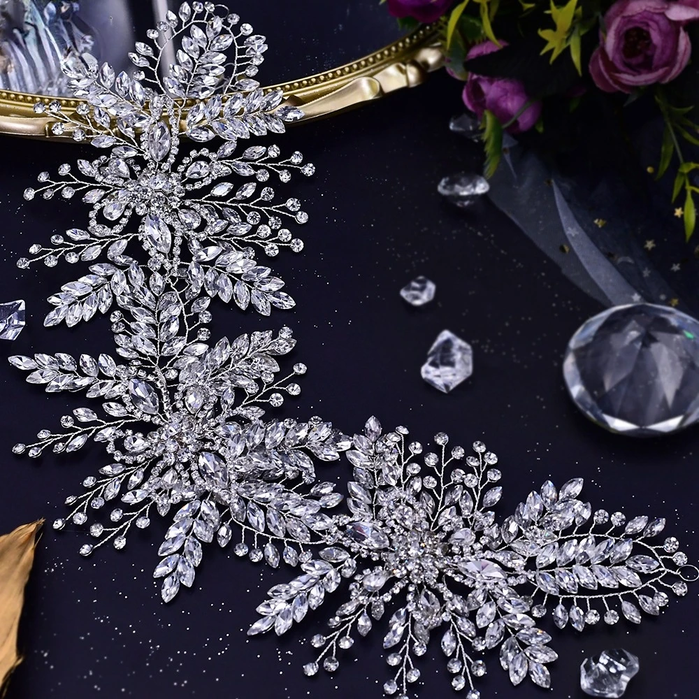 High-end Elegant Female Exquisite Luxury Full Sparkle Rhinestones Handmade Multifunction Stage Hair Accessories Bridal Hairband