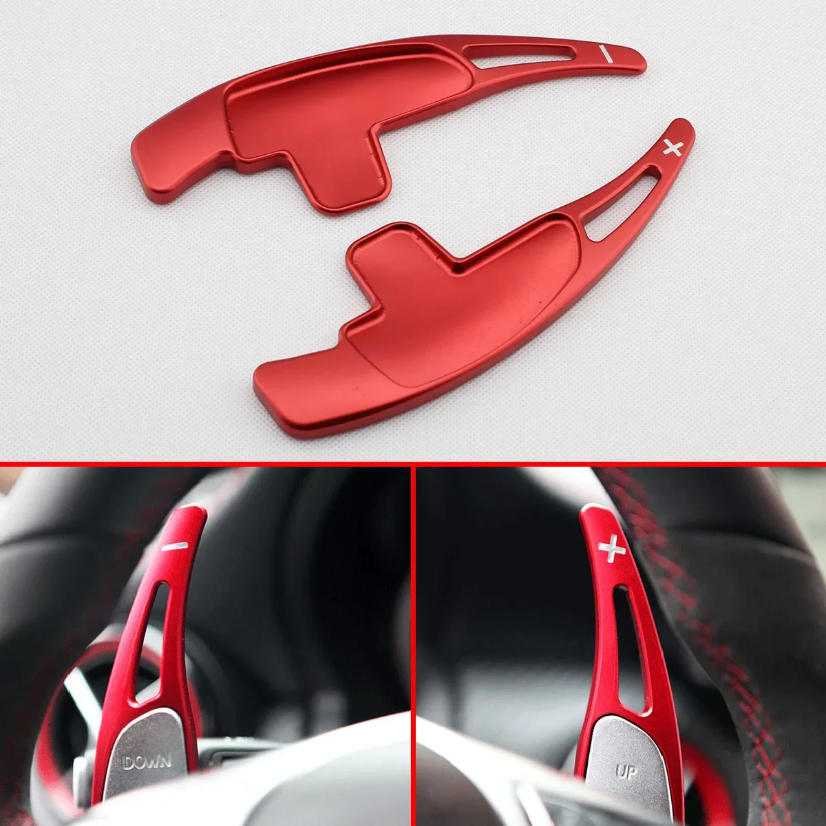 

Steering Wheel Gear Shift Paddle Extend For Mercedes AMG A45 C63 E63 S63 S65 CLA45 GLA45 ML63 W204 C204 W212 W221 X156 W166 Red