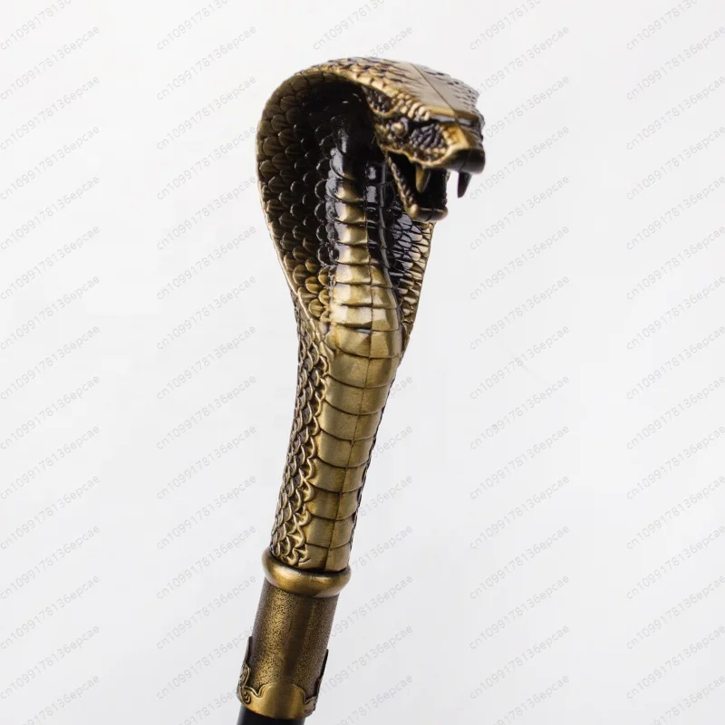 Hot Selling Luxury Gold and Silver Cobra-Head Luxury Walking Stick Egyptian king Pharaoh Scepter Men Decorative Walking Canes