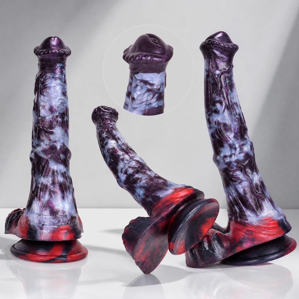 NNSX Huge Knotted Dildo, Silicone Fantasy Thick Anal Plug, G-Spot Large Monster Penis with Suction Cup, Women Couples Gay Toys