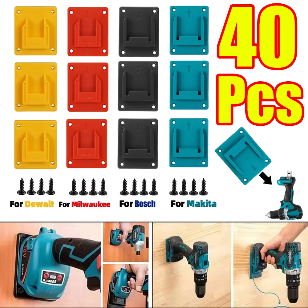 

Держатель для литий-ионных аккумуляторов 1-40 шт. для инструментов Makita, Bosch 18V, Dewalt, Milwaukee, для крепления к дрелю/станку