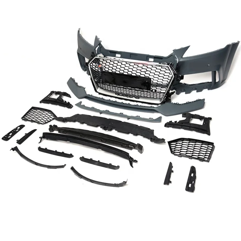 TTRS bodikits Front Bumper With honeycomb grill For TT TTS Body Kit  PP ABS Material factory price 2015 2016 2017 2018