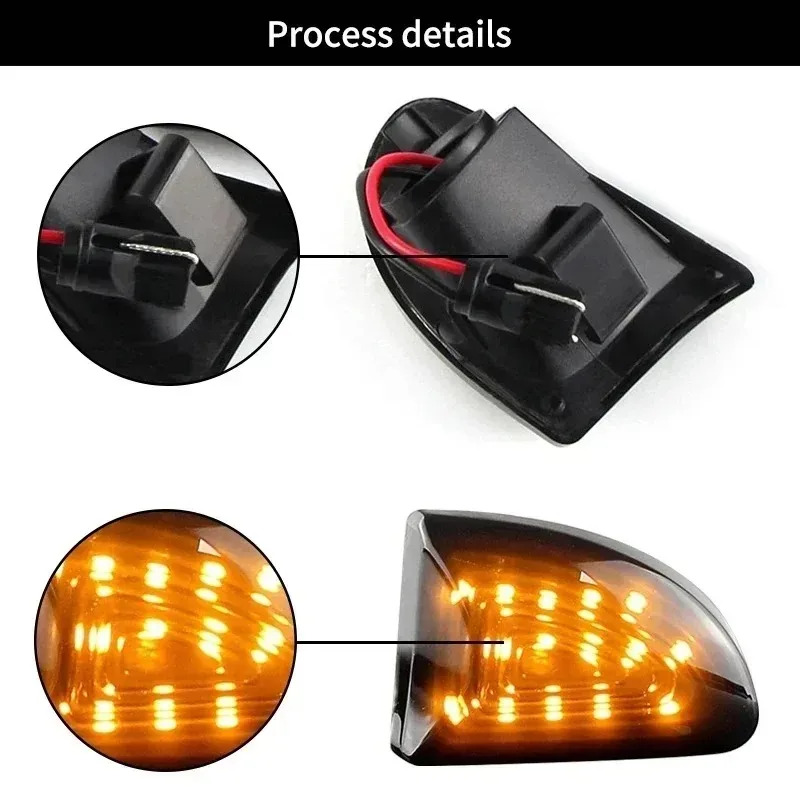 

For 451 MK1 & MKII 07-15 2pcs Dynamic Smoke Clear Lens OEM Fender Side Marker Lamp Turn Signal Light