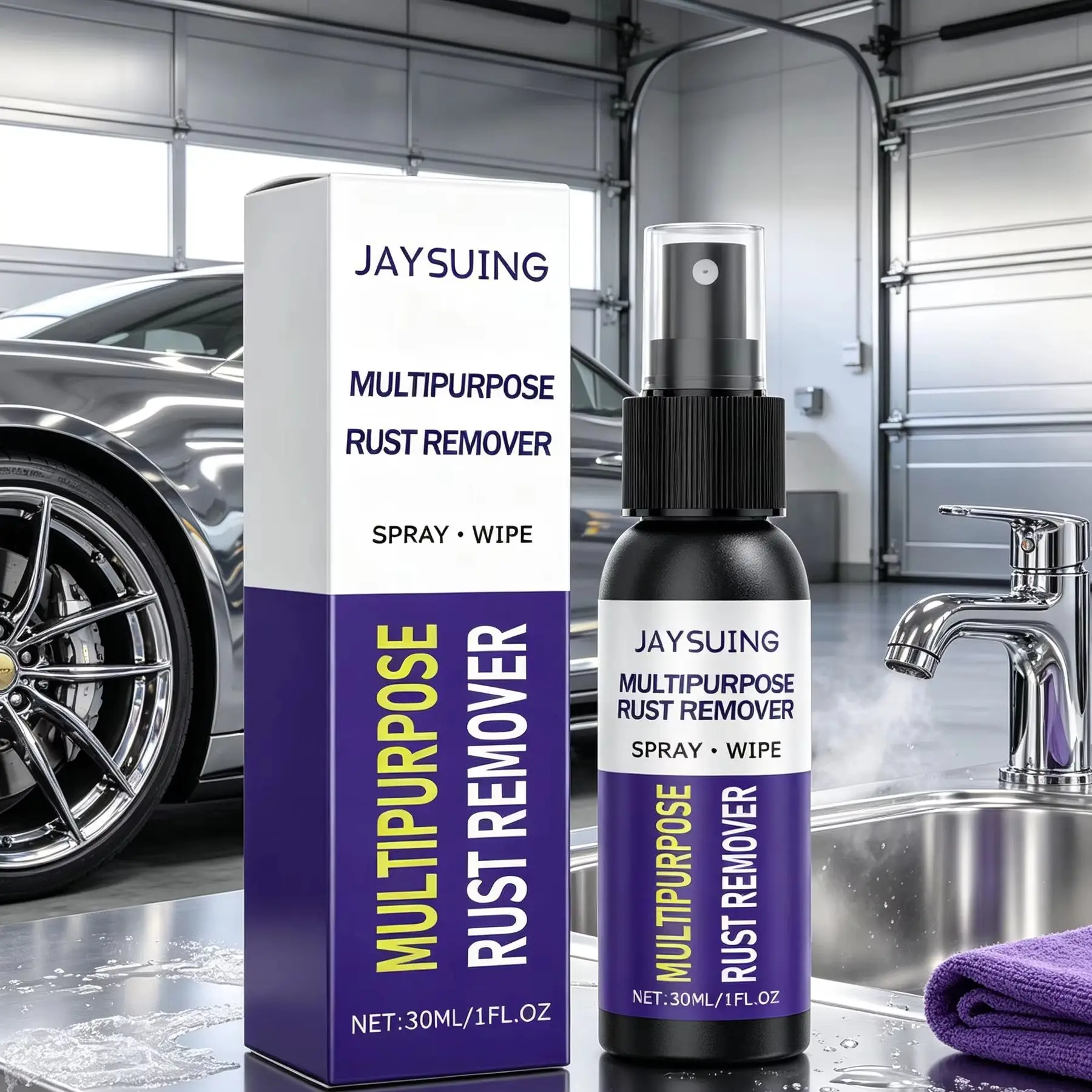 Jaysuing Rust Remover Spray Multi Purpose Iron Powder Remover Car Wash Exhaust Wheel Care Products Maintenance Derusting Spray