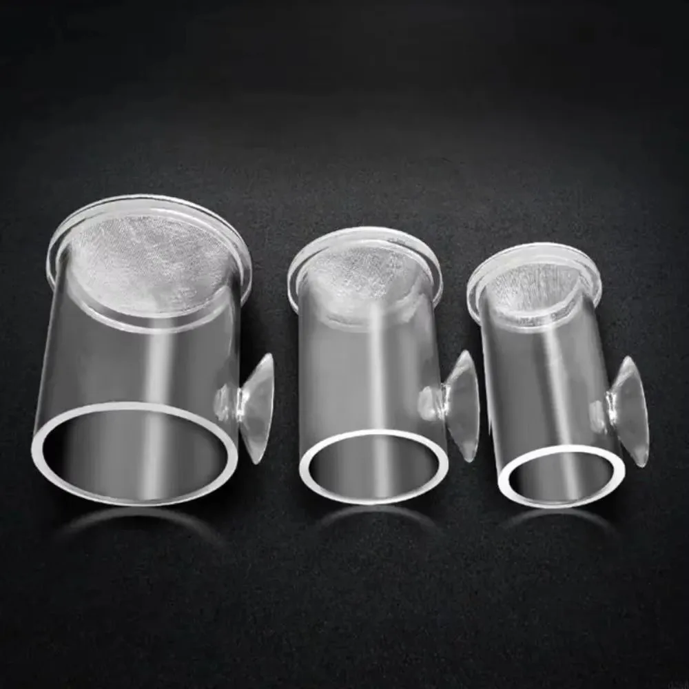 Acrylic Brine Shrimp Feeder Fixed-Point with Suction Cup Fish Feeder Durable Transparent Floating Ring Various Fish Tanks