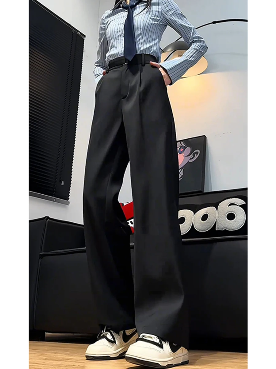 

Мужские брюки-клеш с высокой талией в неаполитанском стиле, прямые повседневные брюки в стиле вестерн, молодежные модные брюки из полиэстера