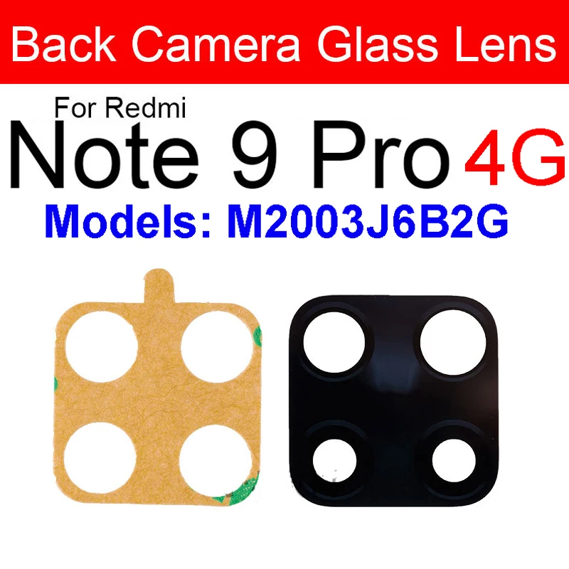 Main Rear Camera Glass Lens Frame Holder For Xiaomi Redmi Note 9 9s Note 9 Pro 5G Back Glass Lens Cover Adhesive Sticker Parts