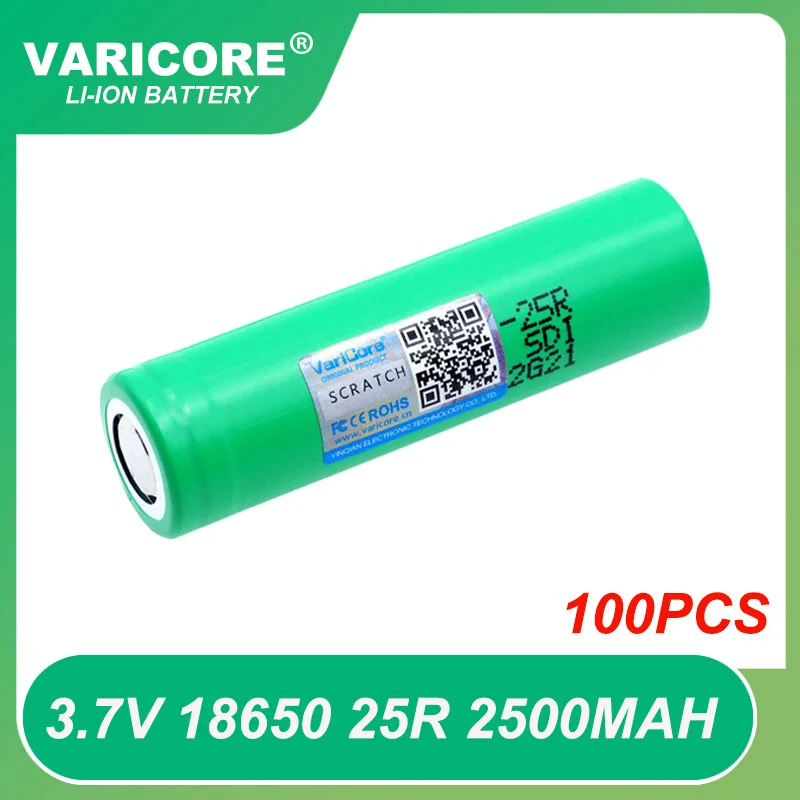 Imagem -05 - Nova Marca 18650 2500mah Bateria Recarregável 3.6v Inr18650 25r m 20a Baterias de Descarga Mais Faça Você Mesmo Níquel Atacado 100