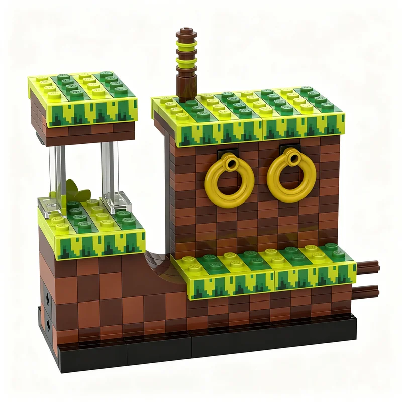 391pcs MOC Hedgehog Green Hill MINI-Extension - Volume 2 MINI Model Building Blocks Collection Brick Birthday Assemble Craft