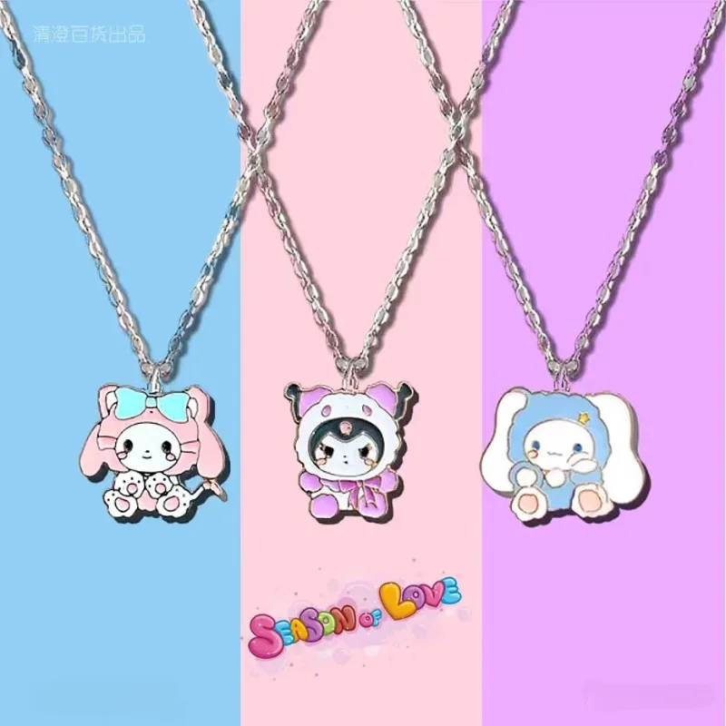 

Sanrio Kuromi Cinnamoroll Necklace Anime Figures Cartoon Alloyed Necklace Q Figurals Anime Merchandise Decoration Birthday Gifts