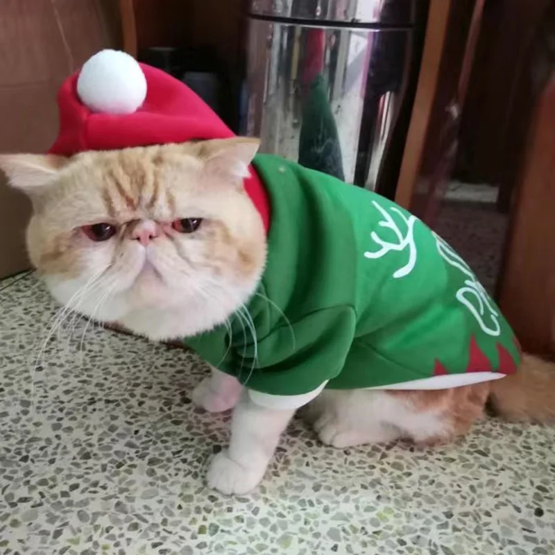 クリスマスsphynx猫フード付きセーター、猫、冬の服、ガーフィールドスウェットシャツ、ペット服の暖かいペットの衣装