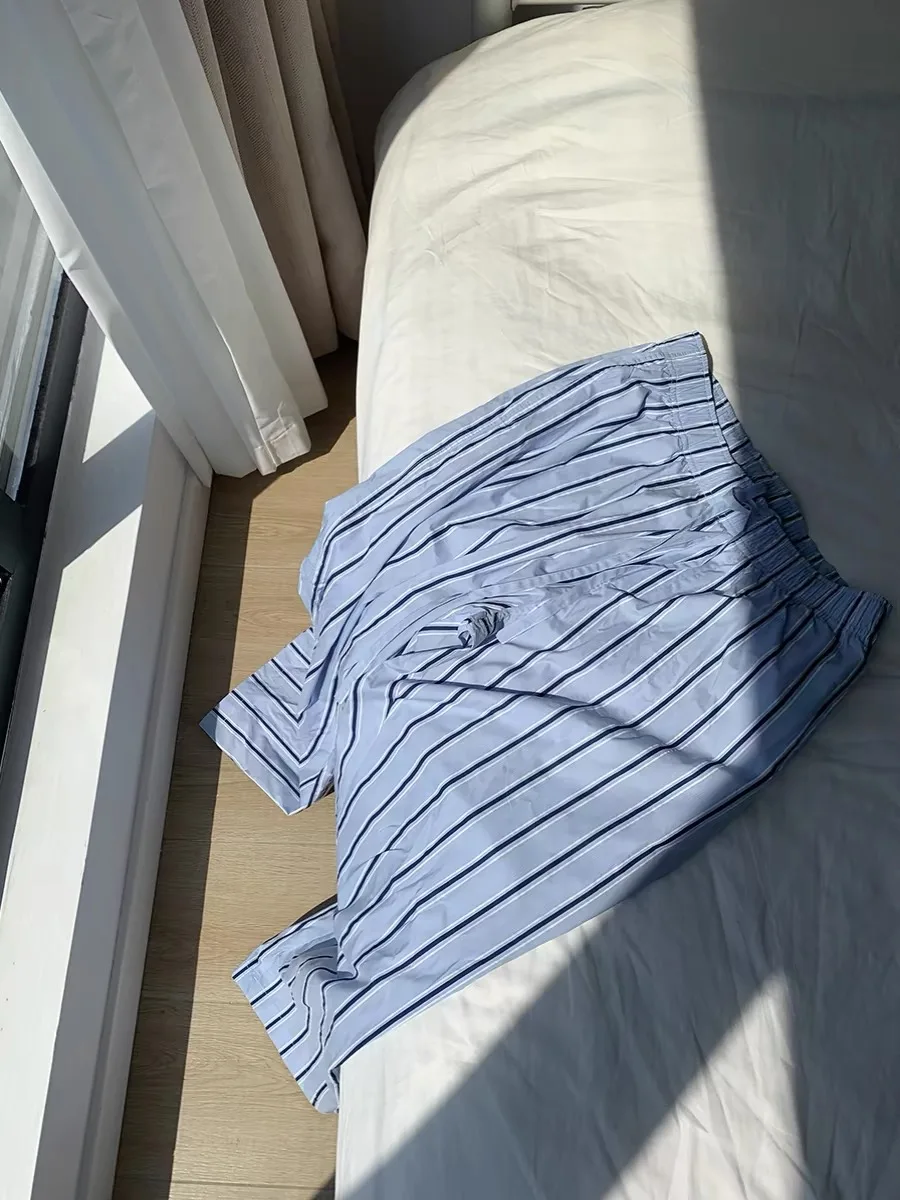 

Американские свободные мужские повседневные прямые брюки в ленивую полоску, домашние повседневные широкие брюки, удобные джинсы свободного покроя