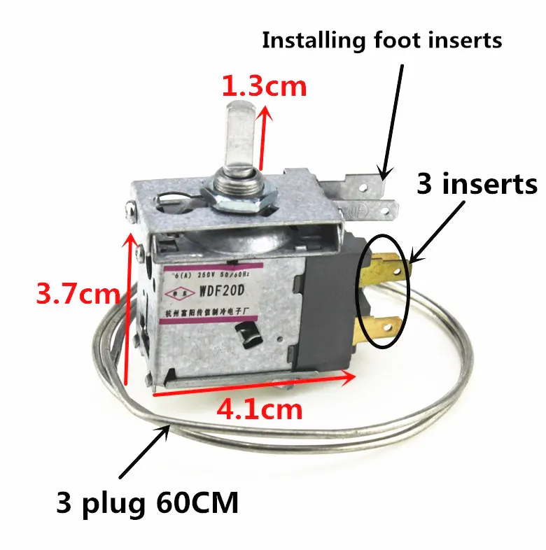 2 3 pins universal refrigerator thermostat WDF20 WDF20D mechanical temperature control switch freezer fridge replacement parts