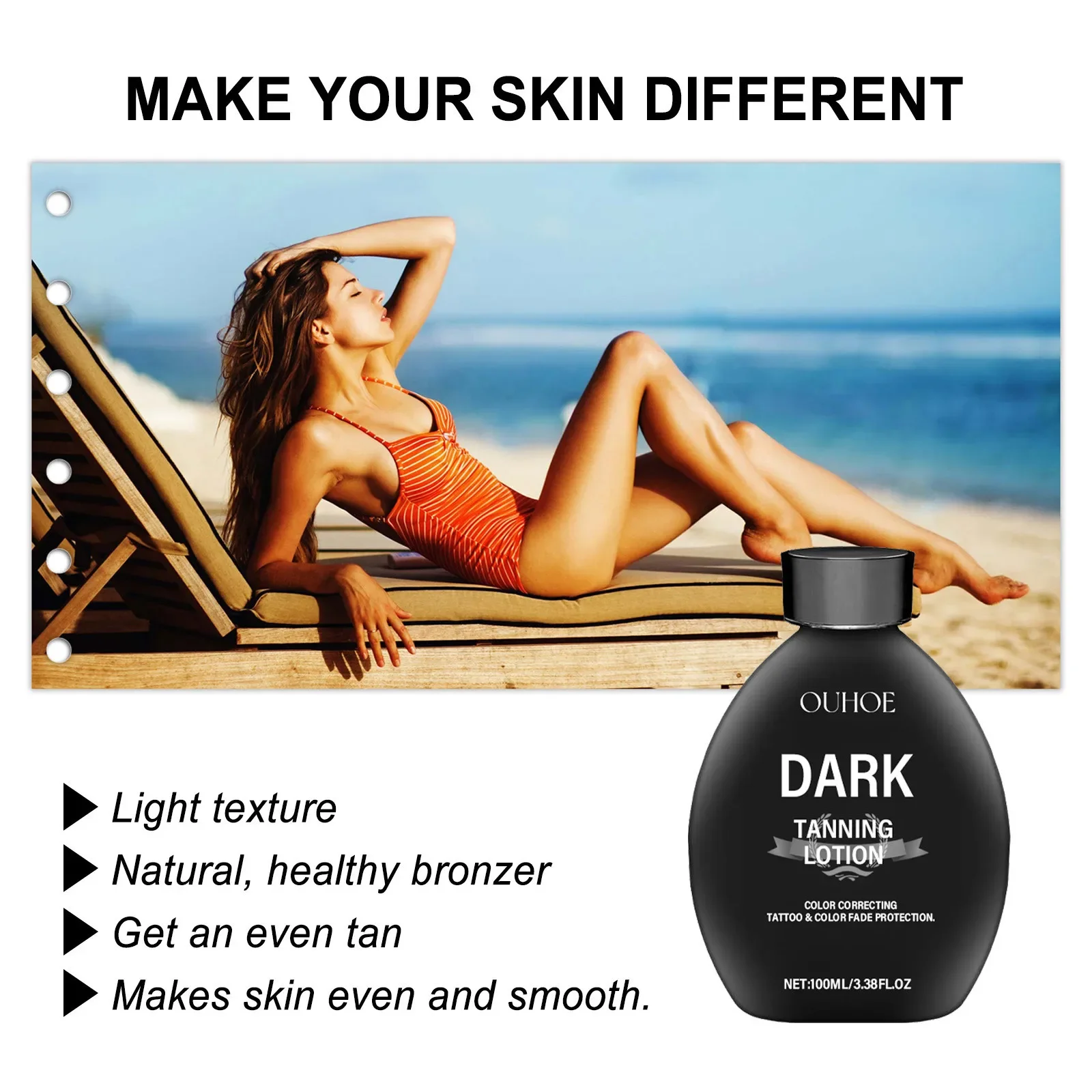 Self Tanning Lotion Long Lasting Bronzer Dark Wheat Sunless Tanner For Face Body Solarium Moisturizing Nourish Fake Tan Cream - view 5