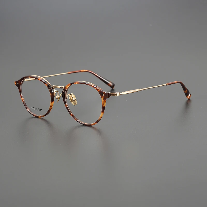 

Literary fashion oval pure titanium glasses frame ultra light business casual small frame optical prescription color-changing