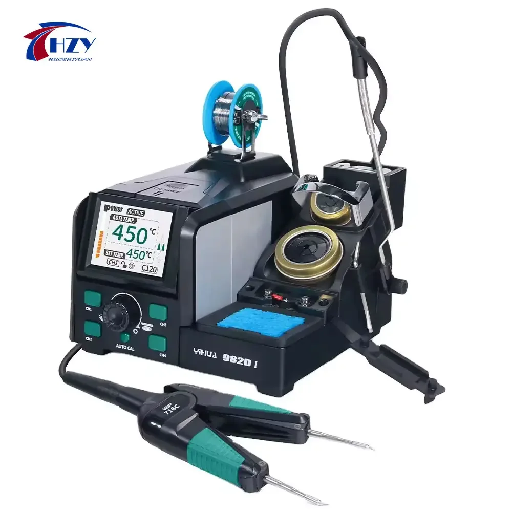 YIHUA 982D-I Precision Tweezers Soldering Iron Station for SMT SMD Micro Component Rework Station with Auto Calibration