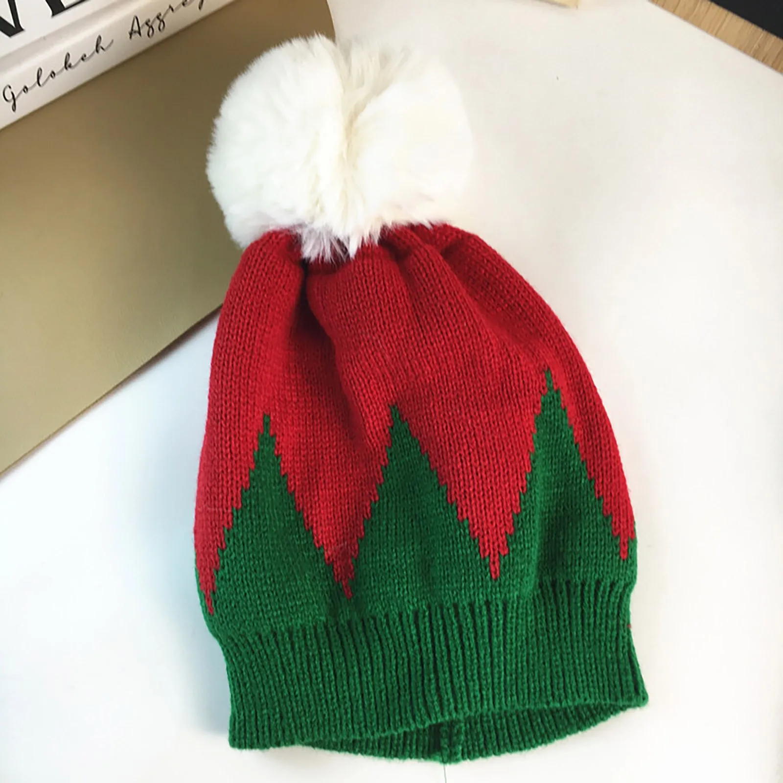 Plush Santa Hat Red And Green Flip Sequin Christmas Hat For Teenagers And Children Holiday Christmas Hat Winter Autumn Warm Caps