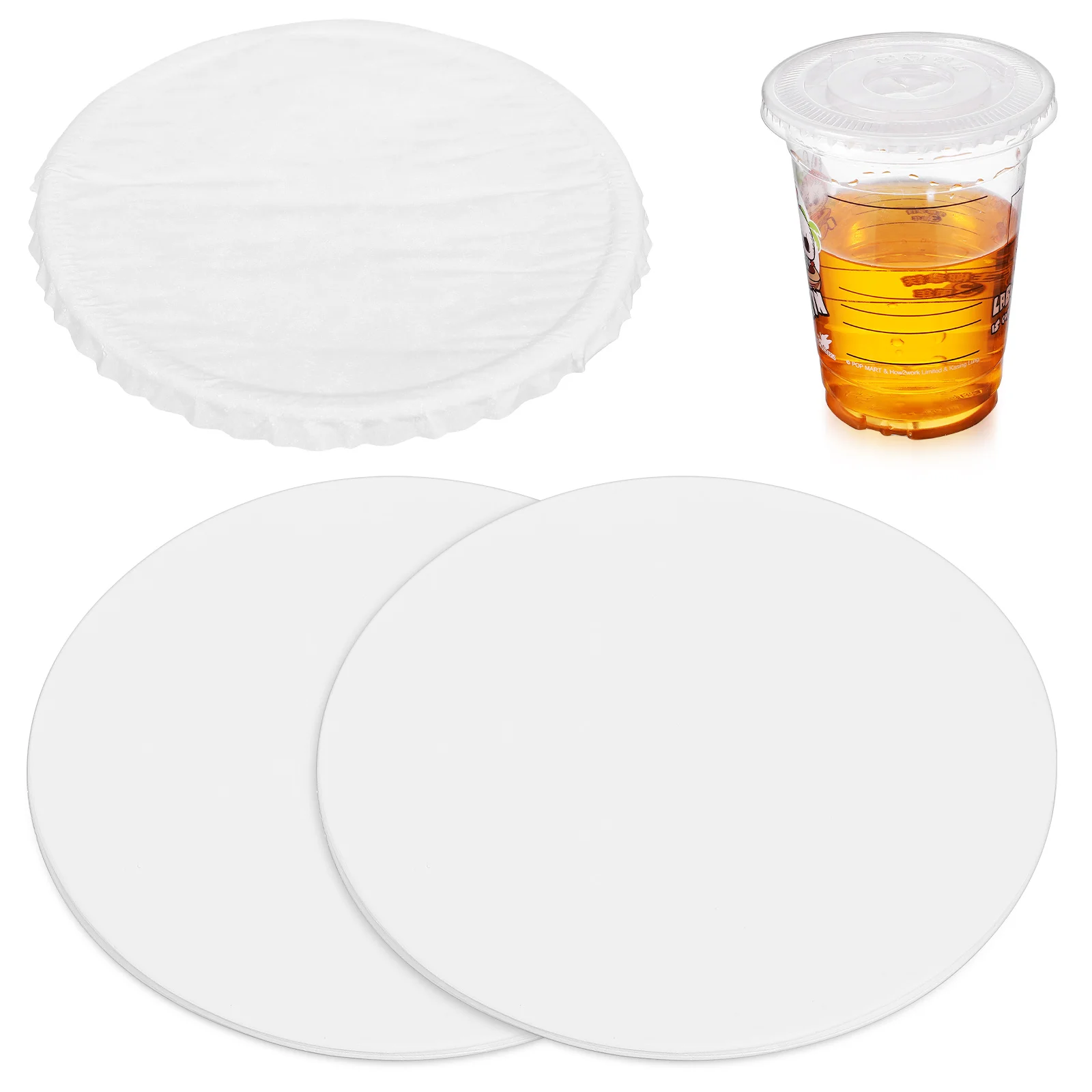 

50pcs Anti Spill Paper Cup Covers 11cm Round Shape Leak Proof Sealing Films Cup Cap Lid Liners Beverage Container Accessories
