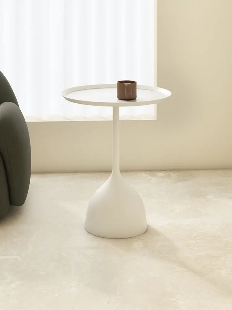 Cream Sandstorm Hair Edge Table White Mobile Tea Table Mini Balcony Iron Art Small Table Light Luxury Corner End Tables