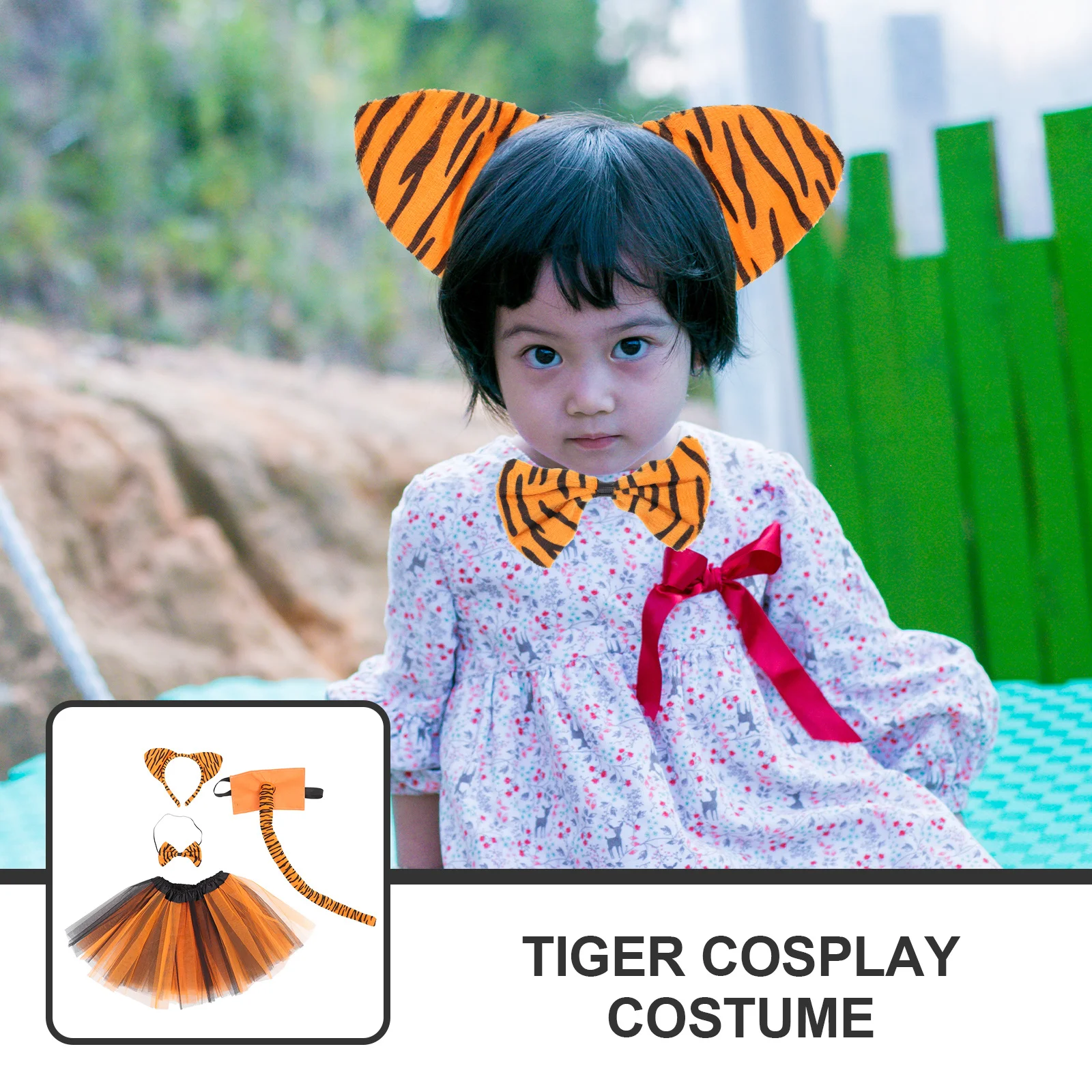 1 Zestaw Kostiumu Tygrysa dla Dzieci Unikalny Design Wygodny Lekki Regulowany Rekwizyt do Cosplay na Halloween, Imprezę, Festiwal