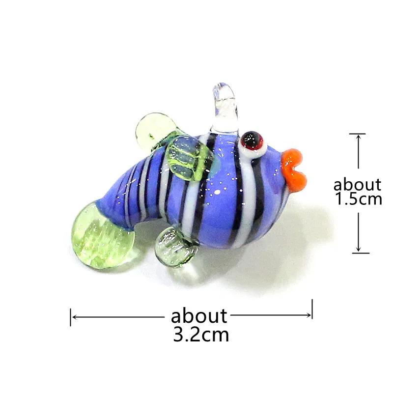 2pcs Ocean Sea Animal Charm Cute Puffer Fish Glass Pendant Kawaii Globefish Ornaments for Diy Jewelry Making or Aquarium Decor