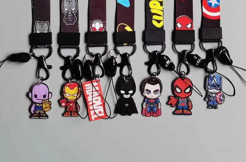 Marvel Spiderman Cordino Chiavi Figura Topolino Iron Man Avengers Cartoon Cellulare Cordino Ciondolo Portachiavi Giocattolo Regalo