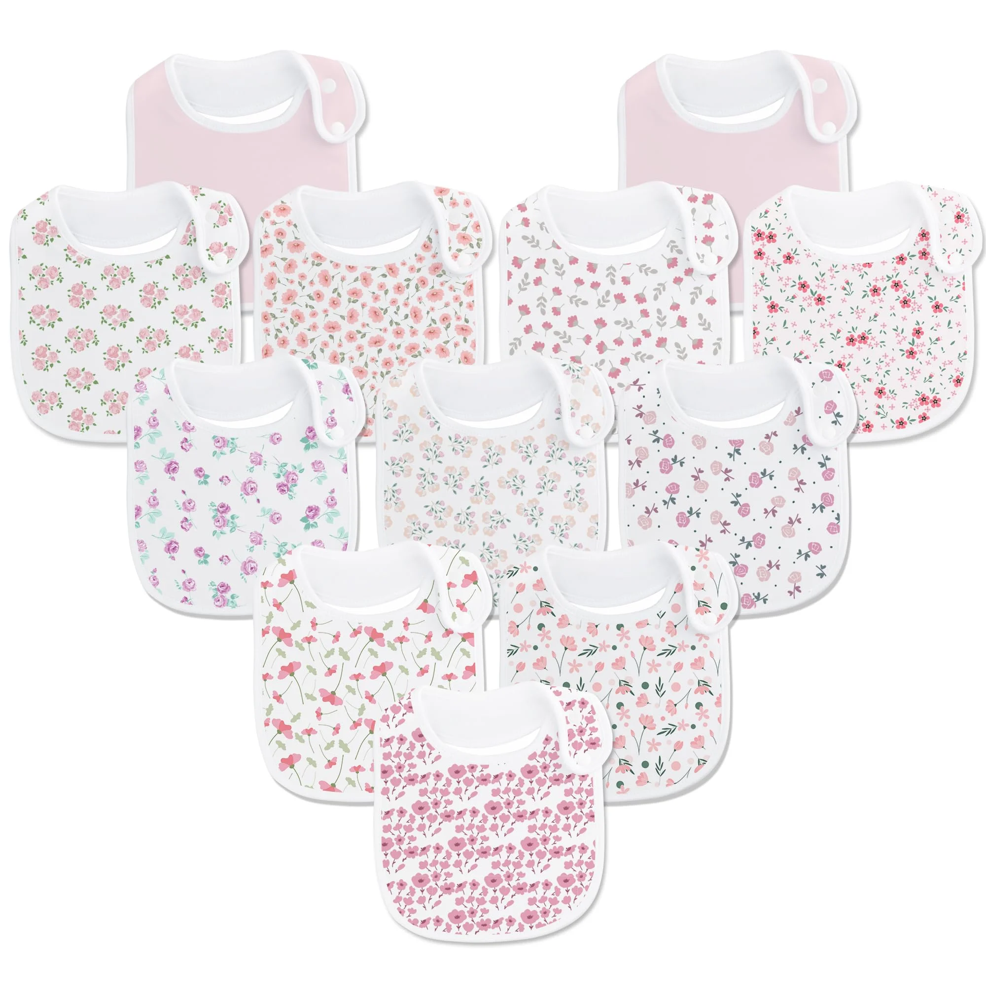 

Baby Bibs Soft and Absorbent Organic Cotton Bandana Drool Bibs Set for Girls Newborn 0-36 Months(12 Pack)