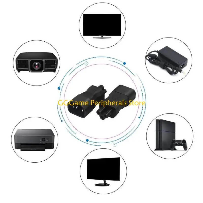 U55B Cloverleafs Power Plug Converters C14 Male to C5 Female for Electronic Devices