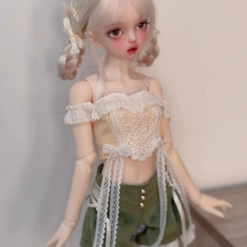 1/4 BJD Abito per bambola Top con una spalla Pantaloncini Set Accessori per abbigliamento per bambole (senza bambole)