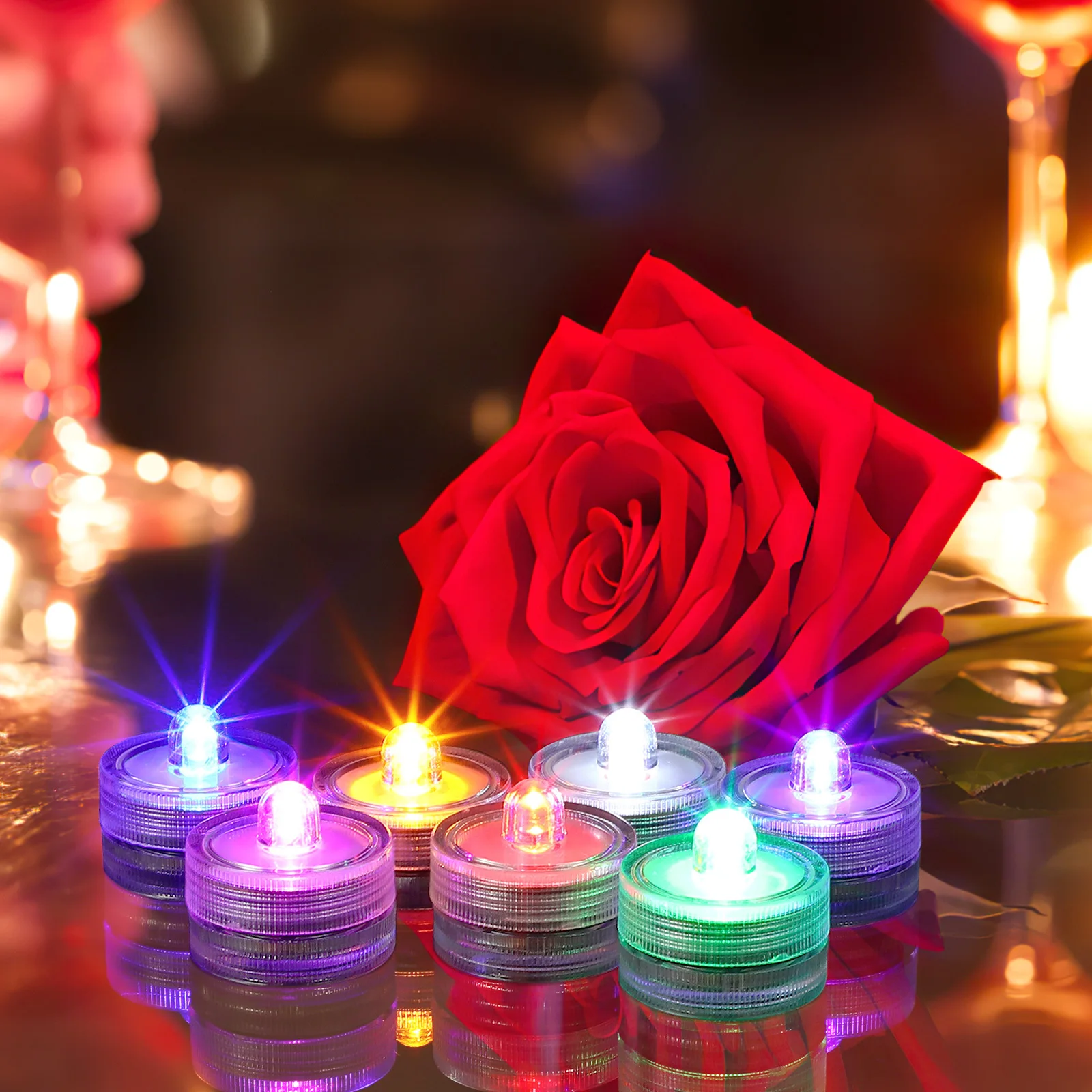 ไฟ LED อิเล็กทรอนิกส์ 8 ชิ้น เปลี่ยนสีได้หลายสี สำหรับงานฉลองวันเกิด งานปาร์ตี้ สร้างบรรยากาศ