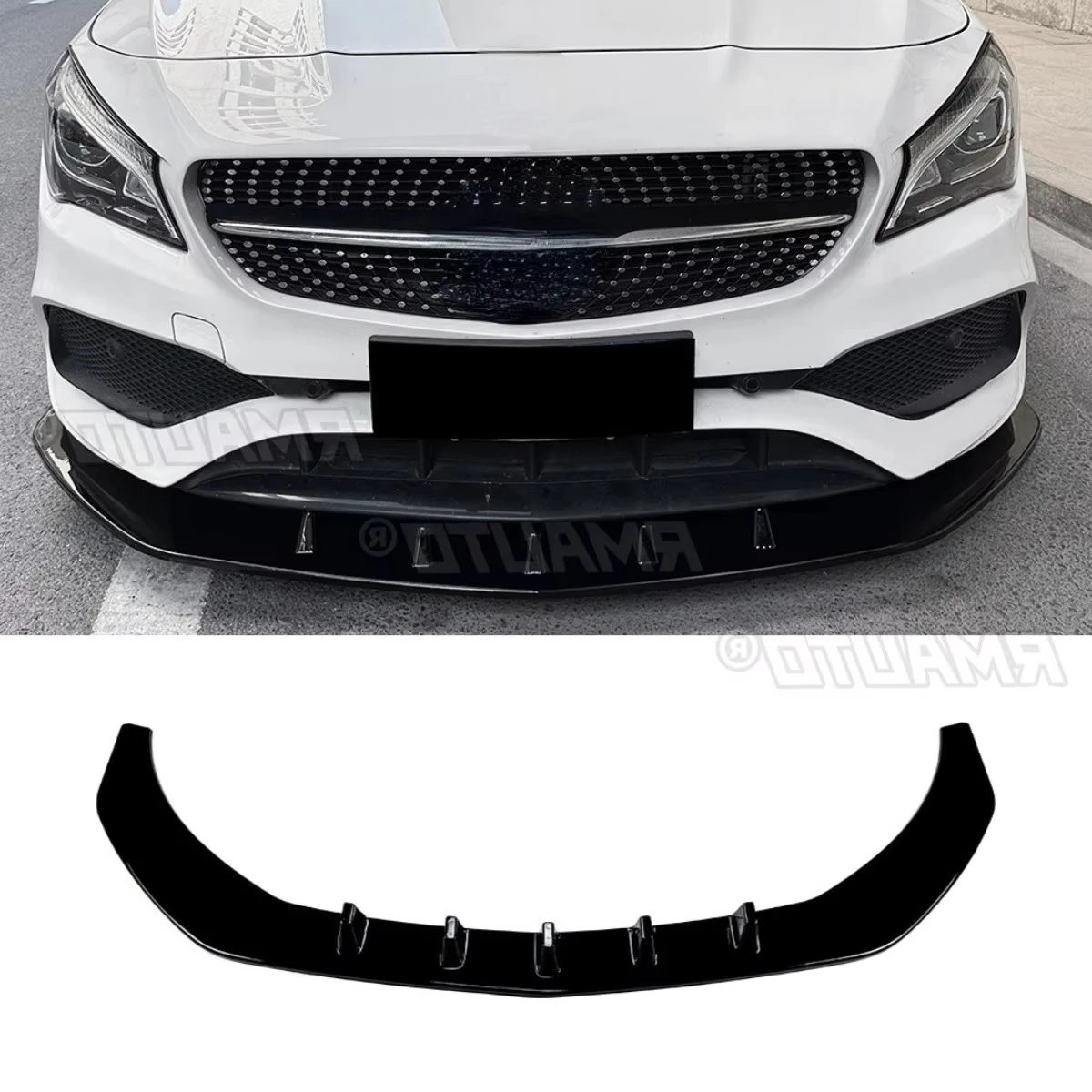 

For Mercedes Benz CLA Class C117 2016-2019 AMG Car Front Bumper Spoiler Lip Diffuser Modification Part Bumper Guard Protector