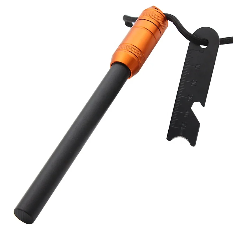 

Hiking Camping Accessories Metal Capsule Grip Firesteel Kit Large Waterproof Feuerstahl Survival Fire Starter