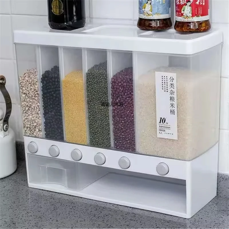 Rice Separate Bucket Grain Sealed Container Dry Food Dispenser Grain Storage Jar Kitchen Organizer Container Box Storage Box