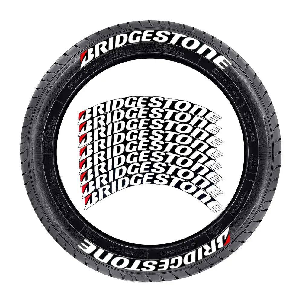 ‘BRIDGESTONE’ Car Wheel Universal Letter Sticker Rubber Connection Letters Personalized Label Design Decoration Tire Sticker