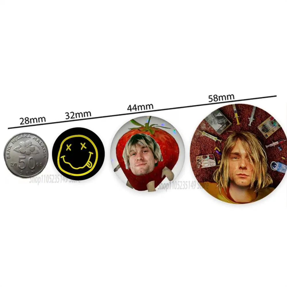 Band N-Nirvana 32/44/58mm Handmade Pins Round Brooch Badge Backpacks Clothes Jewelry Gifts view 3