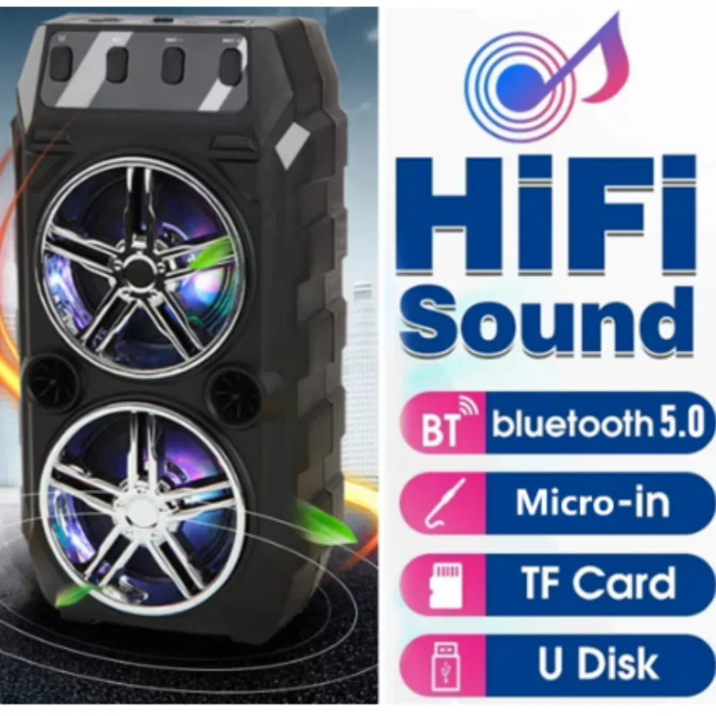 Wireless Dual Speaker Outdoor Portable High Volume Square Dance Subwoofer Card Insertion Soundbar Caixa De Som Bluetooth Speaker