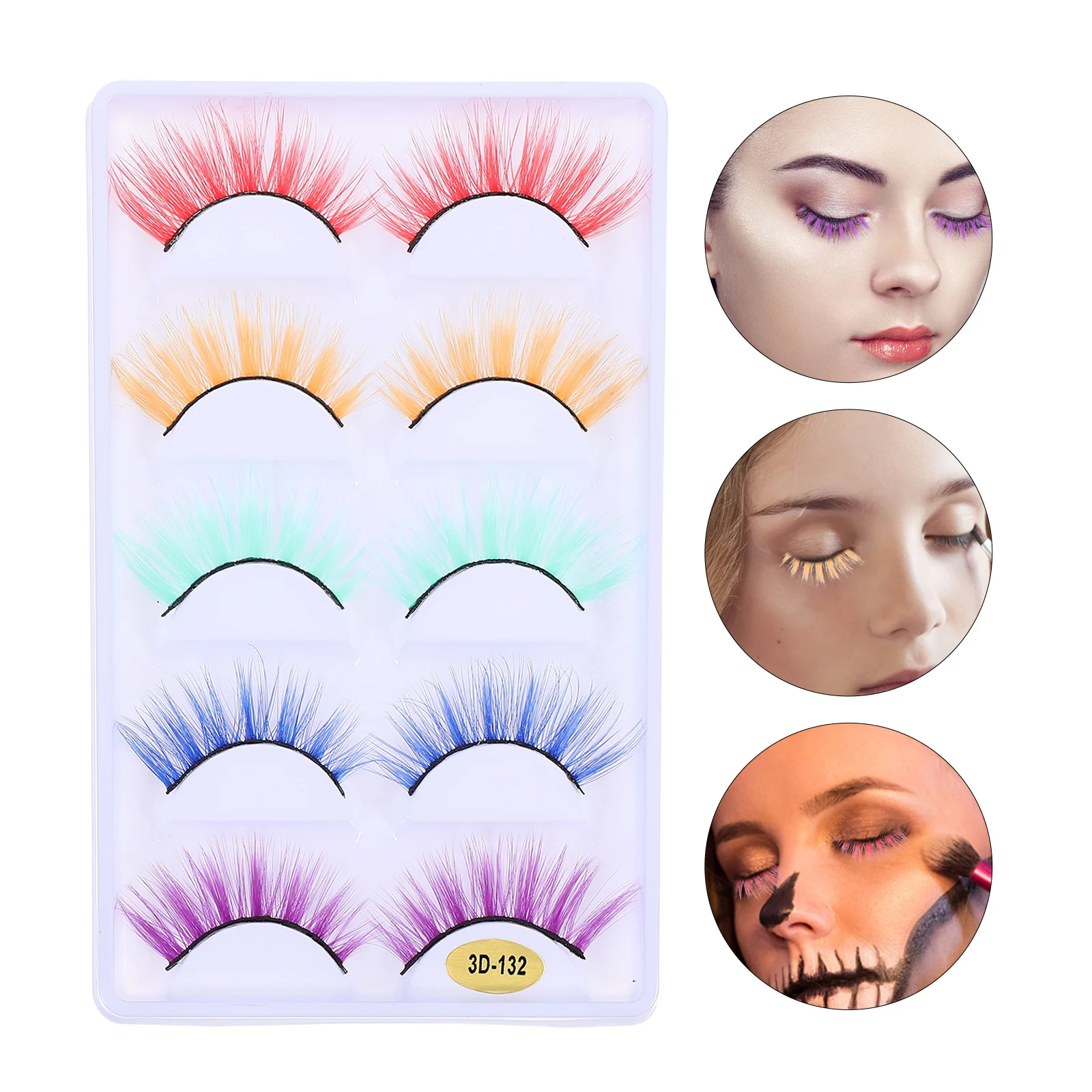 5 Pairs Fake Eyelashes Premium Artificial Gothic Daily Use False Fiber Party Man-made